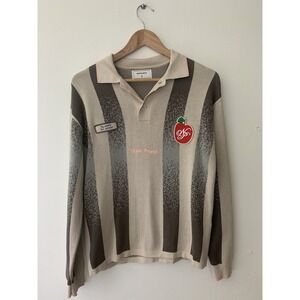 Nude Project Apple Stripes Polo S Streetwear Patches Art To Wear 100% Cotton